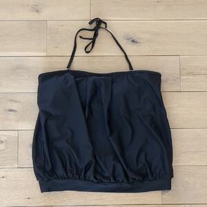 Medium Solid Black Unbranded Tankini Swim Top Beach Pool Removable Neck Strap